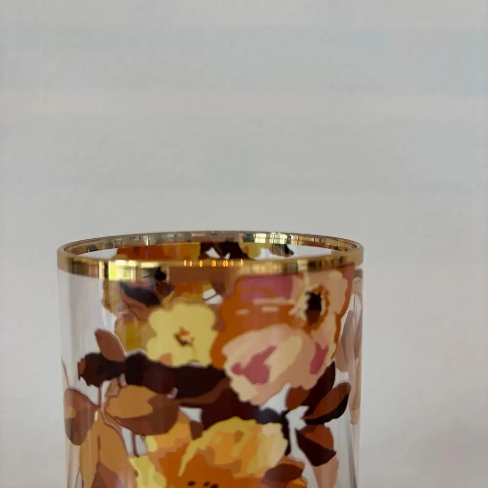 NEW Mackenzie Childs Wild Rose Highball Glass Set of 4 in Original Box